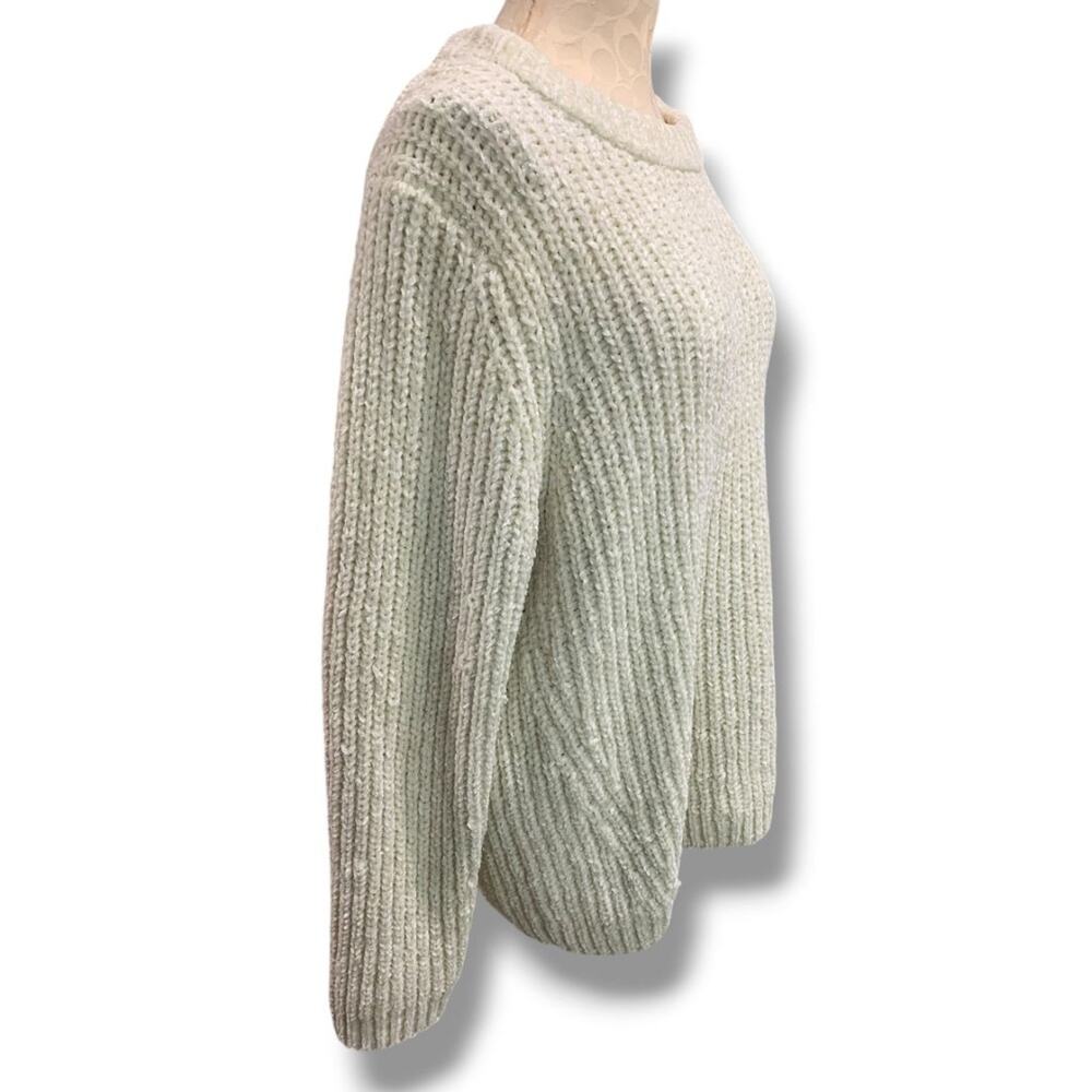 Size XL Talbots Womens Chenille Ivory Sweater Soft Chunky Knit - Picture 7 of 8